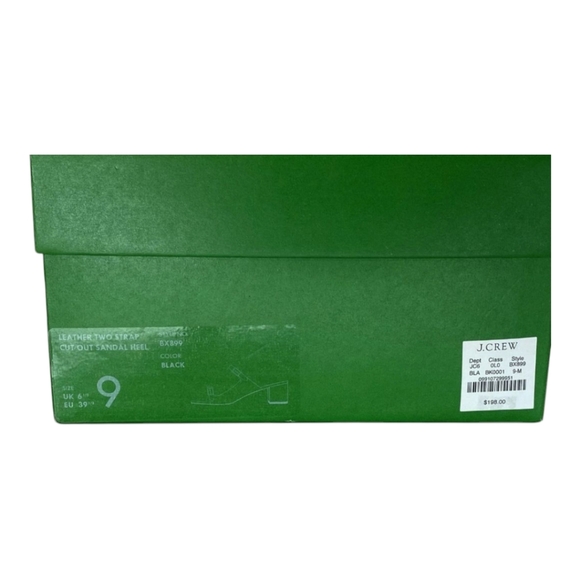 J. Crew Womens Size 9 Layne Buckle Leather Two Strap Heel Sandals BX899 - Black - Picture 14 of 14